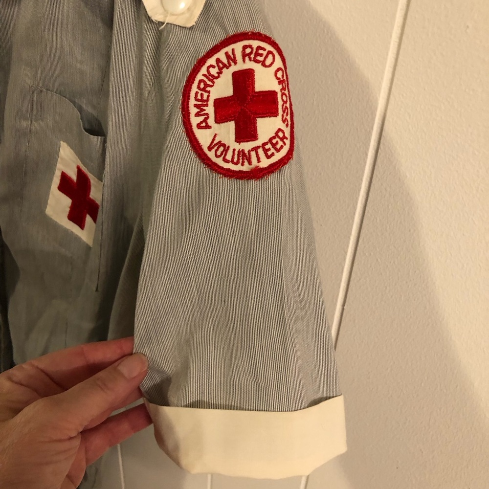 Vintage American Red Cross Volunteer Uniform Dress 40's/50's Size 12 - Picture 10 of 13
